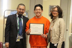Sean receiving his certificate for completing his Kingian Nonviolence Training.